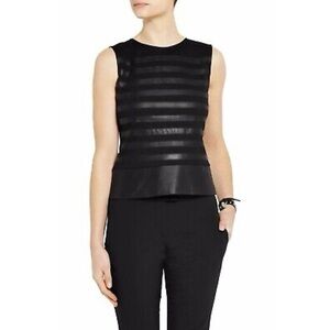THEORY | Gaian Goat Leather Sleeveless Top As Is